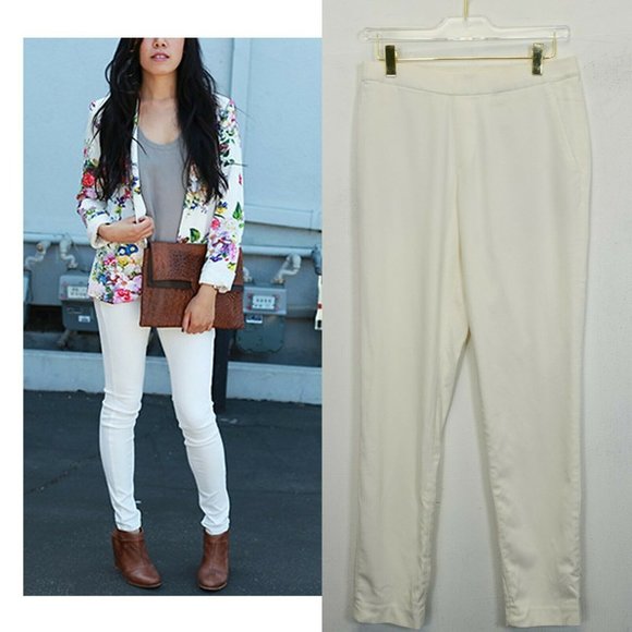 UNIQLO‎ Women's White Skinny Legging Jeggings 28 Wedding Mid Rise Slim Fit Curvy - Picture 1 of 13